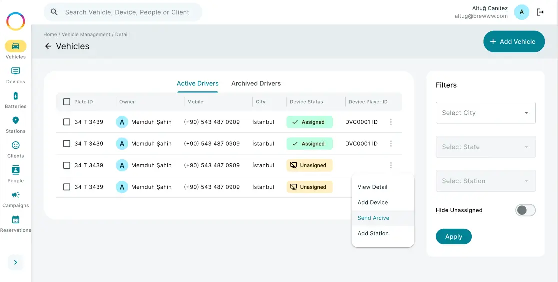 Led Taxi Admin Panel